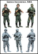 1:35 resin figures model kit, World War II, German soldiers (unpainted) E102