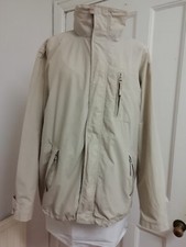 PETER STORM Mens Rain Jacket Beige Concealed Hood Large