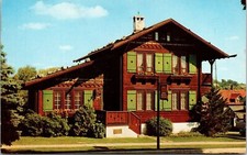 Chalet Golden Fleece New Glarus Wisconsin WI Postcard Swiss Style VTG UNP