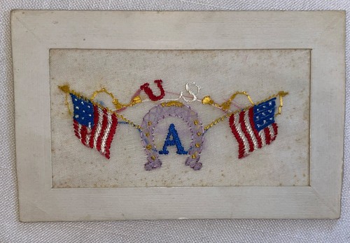 Ww1 patriotic embroidered silk - ww1,