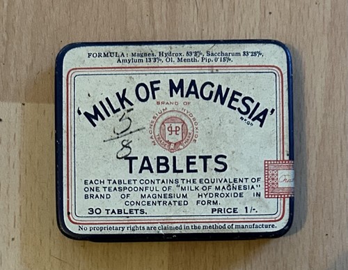 Vintage milk magnesia empty - of,