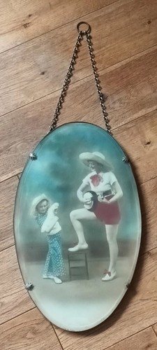 Vintage frameless oval glass - vintage,