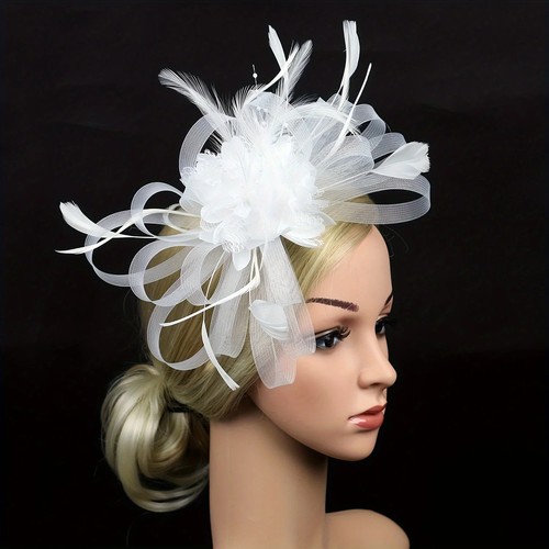 Flower feather hair - feather, hat