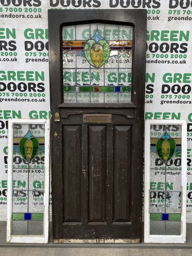1930s stained glass door art - glass,