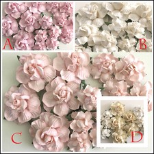 15 Mixed Mulberry Paper Flower Kit DIY Wedding Headpiece Scrapbook 3M40/15pc