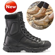 New Outdoor Mens Leather Tactical Boots Military Combat Army SWAT Shoes Hiking//