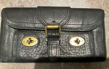 Vintage Mulberry Roxanne Clutch Purse Gorgeous Black Leather Great Condition