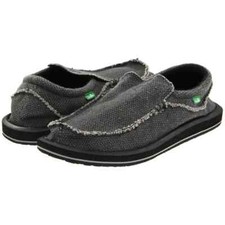 Sanuk Chiba SMF1047 Men's SZ 8 Sidewalk surfer Shoes Black