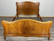 Bed - Vintage French Louis XV Double Bed Frame Oak Carved Headboard  Lot 3699