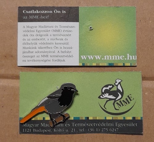 Mme black redstart charity pin - redstart,