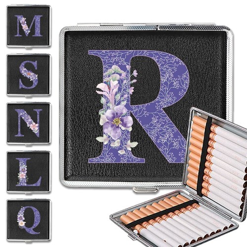 Initials metal cigarette case - metal,
