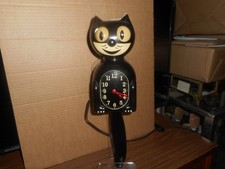 ANTIQUE PRE-1939  RARE BLACK KIT CAT CLOCK KLOCK EXCELLENT COND. ***WORKING***