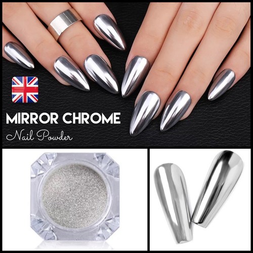 Mirror chrome silver nail - mirror,