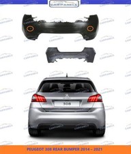 PEUGEOT 308 REAR BUMPER 2014 – 2021 WITH PARKING SENSORS OE 1610767080 NEW