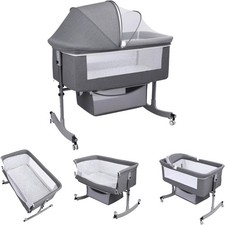 3in1 Portable Bedside Sleeper Baby Bassinet Adjustable Sleeper with Rocking Mode