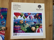 Wentworth 250 piece Wooden Jigsaw "Sky Roads". Hot air balloons. 