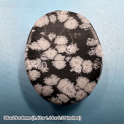 Snowflake obsidian worry - snowflake, stone