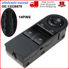 13228706 For Vauxhall Astra H Zafira B Driver Side Electric Window Switch Button