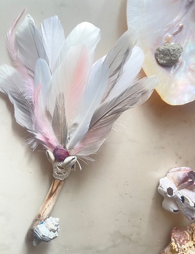 Seagul feather smudge fan - smudge,