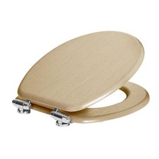 1x Light Oak Soft Close Wooden Toilet Seat Oval Shape Bathroom WC Top Fittings