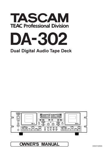 User manual for tascam - manual,