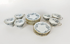 Vintage ROYAL ALBERT Bone China England SILVER MAPLE Tea Cups & Saucers (10)