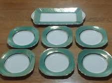 7 PC VINTAGE CROWNFORD BURSLEM PLATES COLLECTABLE MADE IN ENGLAND