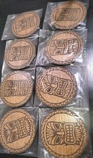 Tiki Bar Wood Coasters for
