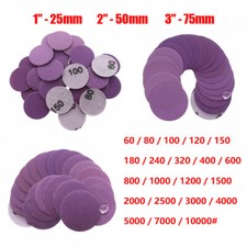 25mm 50mm 75mm Wet & Dry Sanding Discs Sandpaper Hook & Loop Pads 60 -10000 Grit