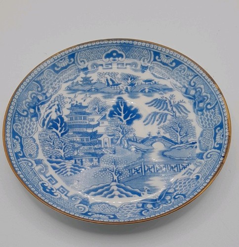 Antique blue white willow - white,
