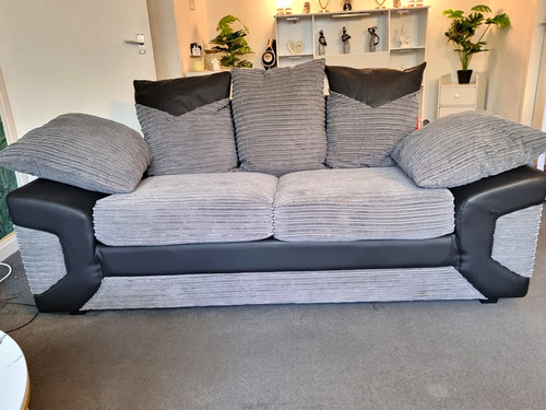 Grey black corduroy - 3, seater