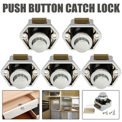 Push button catch lock - push,