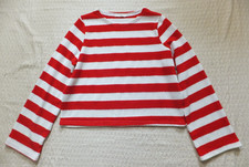 VERA & LUCY Long Sleeved  Red & White Striped Stretch Top  - Acrylic Blend M