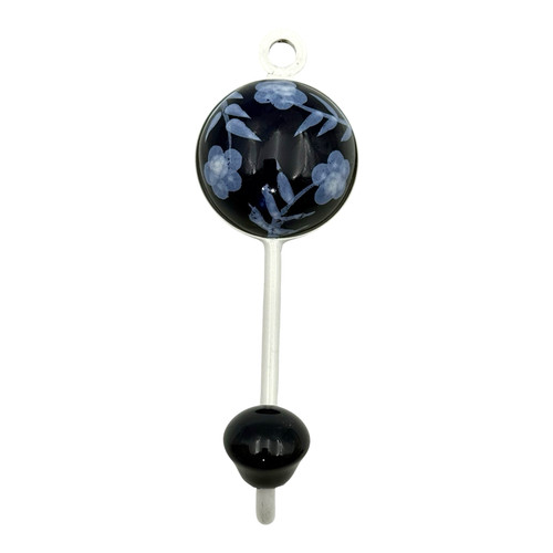Blue white floral ceramic - blue,