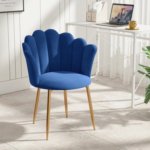 Blue velvet shell armchair - blue,