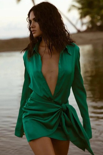 Rat boa green wrap dress - rat, &