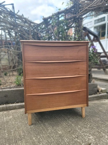Teak chest drawers tallboy - drawers,