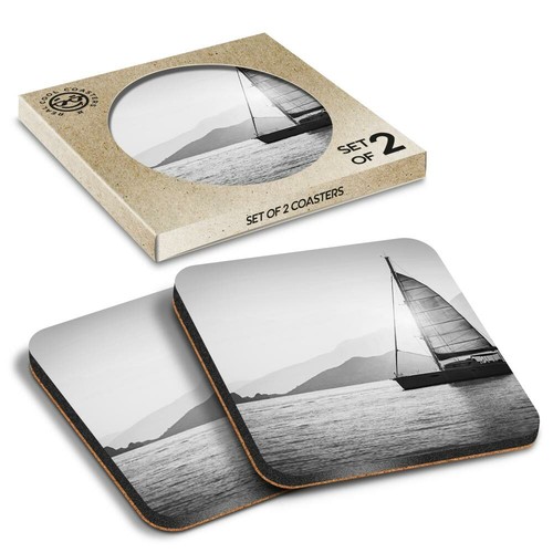 Boxed square coasters bw - boxed,
