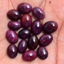 15 Pcs Natural African Ruby Unheated Cabochon 9.60mm-10.96mm Loose Gemstones Lot