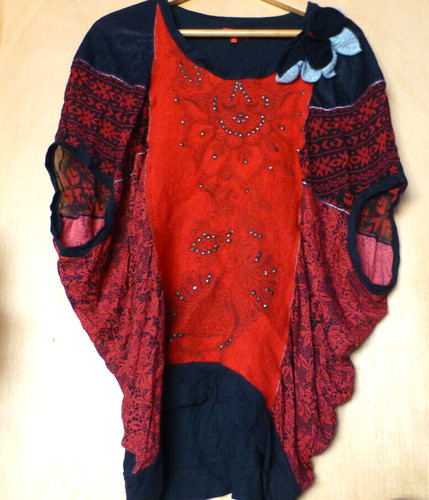 Rene derhy red black floral - derhy, red/black