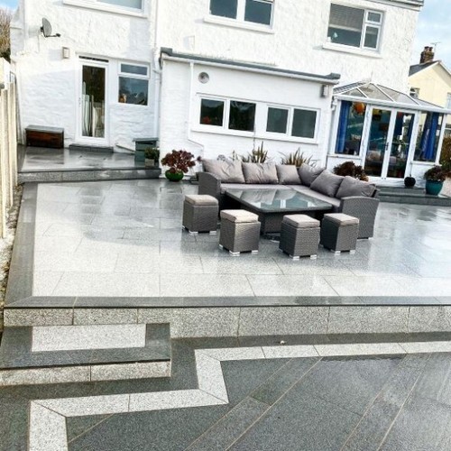 Silver granite sawn - granite, flamed