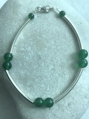 Green jade women bracelet - jade, 925