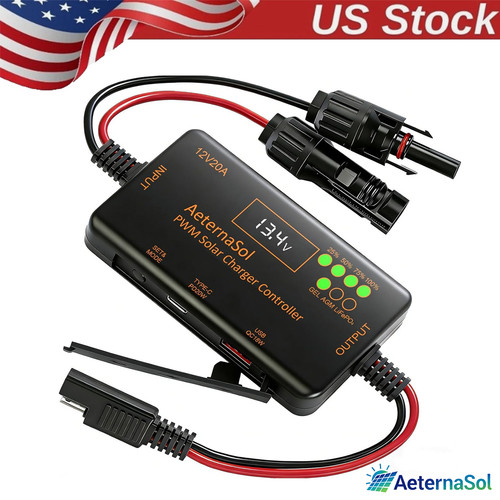 20a 12v pwm solar charge - 12v,