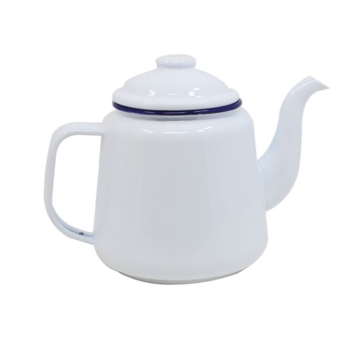 Enamel teapot tin falcon - falcon, white