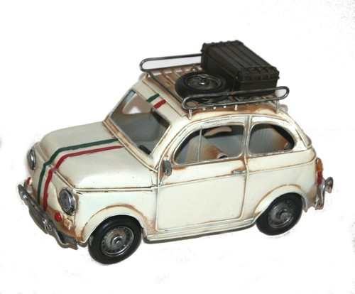 Vintage style cream fiat 500 - cream,