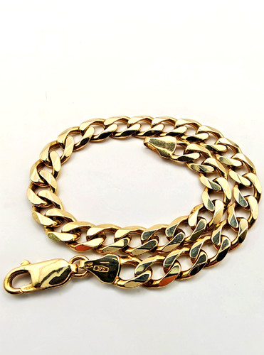 Solid 9ct gold curb bracelet - solid,