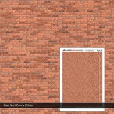 5 x SHEETS LIGHT RED BRICK