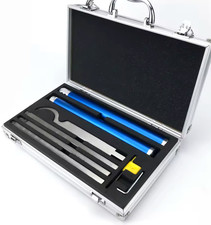 8pcs Carbide Tipped Wood Lathe Turning Tools, Blue, Aluminium Case