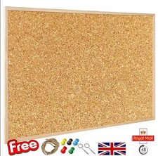 Cork Board Pin Message Notice Board Office Memo Wooden Frame Bulletin Pinboard