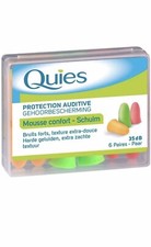 Quies Soft Foam Ear Protection Plugs 35dB - 2 Pack of 6 Pair- Anti Noise Foam